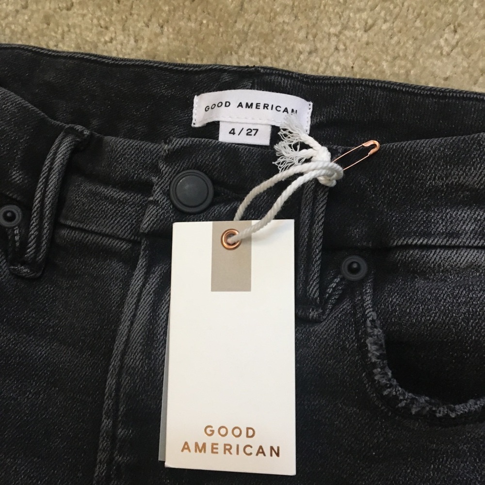 NWT Rare Good American Good Classic Fray Fringe Jeans Size 4 - Picture 9 of 14